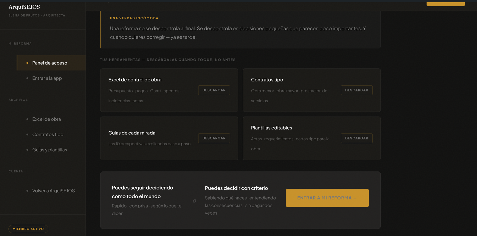 Panel de acceso Reforma Sin Caos