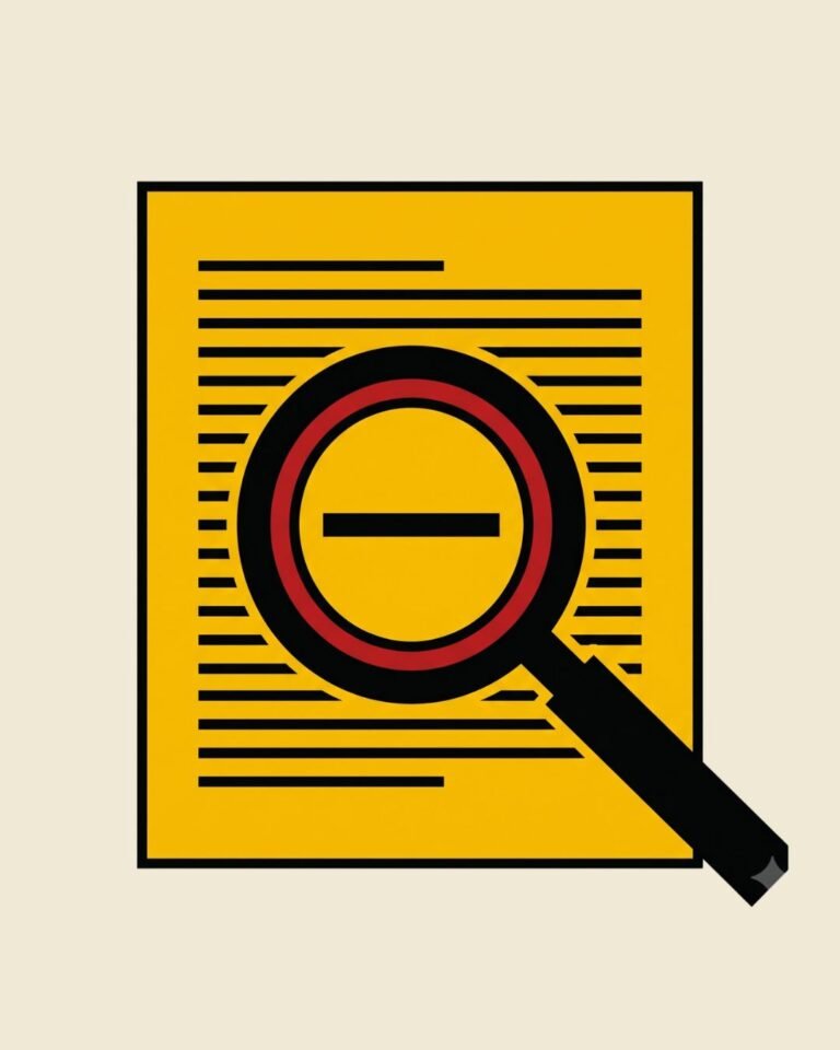 Lupa examinando la letra pequeña de un presupuesto o documento técnico.
