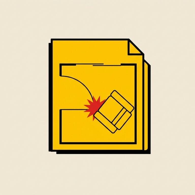 Ilustración conceptual de plano arquitectónico y colisión de puerta al abrir sobre una butaca